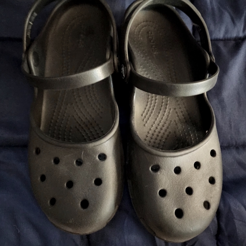 Crocs mary jane black sz 8 womens